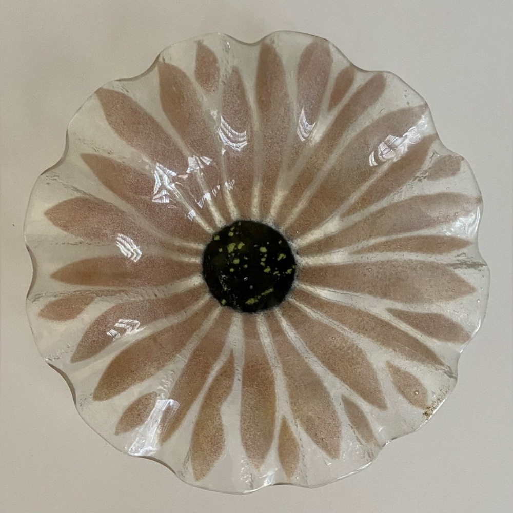 🟠 SYDENSTRICKER FUSED GLASS DAISY BOWL DISH 🟠